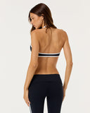Serenity Halter Crop | Black Two Tone