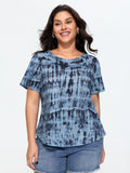 Cotton Tie Dye Back Crisscross T-Shirt