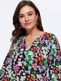 Floral Print Notched Collar Shirt