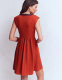 May Embroidered Short Dress - Burnt Orange