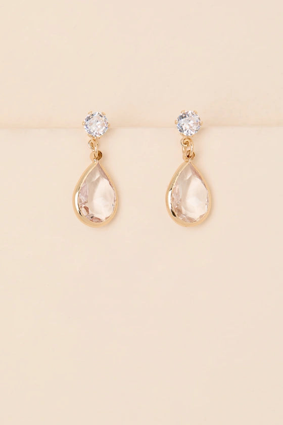 Dakota Gold Rhinestone Drop Earrings