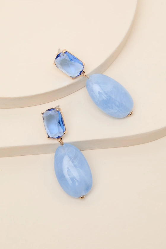 Sirona Light Blue Stone Drop Earrings