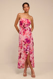 Shelby Pink Multi Floral Wrap Midi Dress