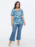 Floral Print V-Neck T-Shirt