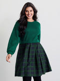 Layered Plaid Pockets Mini Dress