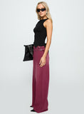 Paltrow Mid Rise Wide Leg Cargo Jeans Washed Burgundy