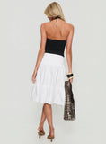 Cascades Low Rise Midi Skirt White