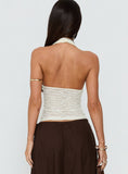 Snowdrift Lace Halter Top Cream