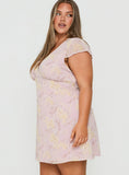 Cannelloni Mini Dress Lilac Floral Curve