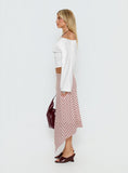 Gwenora Asymmetrical Midi Skirt Pink Stripe