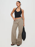 Paltrow Mid Rise Wide Leg Cargo Jeans Washed Brown