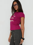 You Again Graphic Top Plum