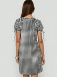 Angelikah Babydoll Mini Dress Black / White Gingham