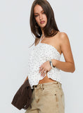 Moonlit Top White Polka