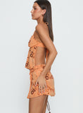 What A Coincidence Beaded Mini Skirt Orange