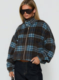 Ellissa Bomber Jacket Blue Check