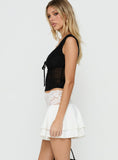 Kecia Lace Waistband Mini Skirt White