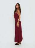 Marguerite Halter Maxi Dress Ruby Wine Petite
