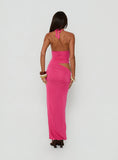 Imeraldia Hardware Halter Maxi Dress Guava