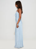 Linger Bias Cut Maxi Dress Blue