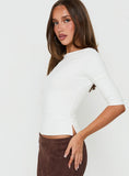 Daily Define Boatneck 3/4 Sleeve Top White