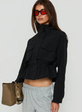 Annisa Funnel Neck Jacket Black