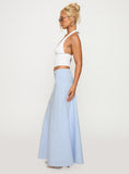 Every Girl Shirred Maxi Skirt Blue Check