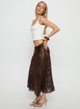 Tidal Midi Skirt Chocolate