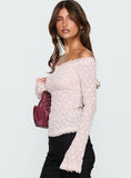 Mochapella Off The Shoulder Top Soft Pink