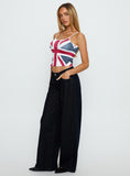 Ramos Low Rise Wide Leg Denim Jeans Raw Indigo Blue