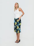 Tarla Midi Skirt Crystal Black Flower