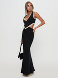 Keila Lace Trim Maxi Dress Black / Cream