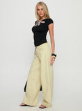 Ramos Low Rise Wide Leg Denim Jeans Butter Lemon