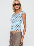 Cheirosa Off Shoulder Top Blue / Brown