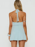 Tikaia Twist Halter Mini Dress Ice Blue