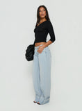 Ezia Wide Cuff Baggy Jeans Light Blue Wash