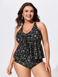 Floral Print High Waisted Swim Bottoms
