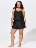Leopard Print Pockets Wide-Leg Swim Romper