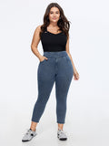 Stretchy Wide Waistband Pull-On Jeans