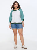 Color Contrast Raglan Sleeve Sweatshirt
