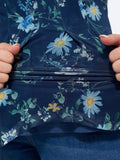 Stretchy Sheer Floral Mesh Pleated Top