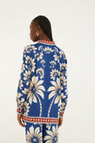 Blue Luna Collared  Pajama Shirt