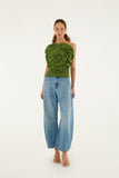 Green One Shoulder Blouse