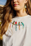 Off-White Birds On Branch Embroidered  T-Shirt
