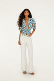 Off-White Flora Tile Smocked  Blouse