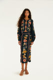 Dark Blue Maira Floral Top