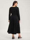 Floral Waist-Tie Contrast Maxi Dress