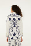 Off-White Fresh Fish Embroidered Puff Sleeve Shirt