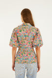 Off-White Peasant Floral Butterflies  Blouse