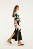 Black Spring Stripes Short Sleeve Crop Top